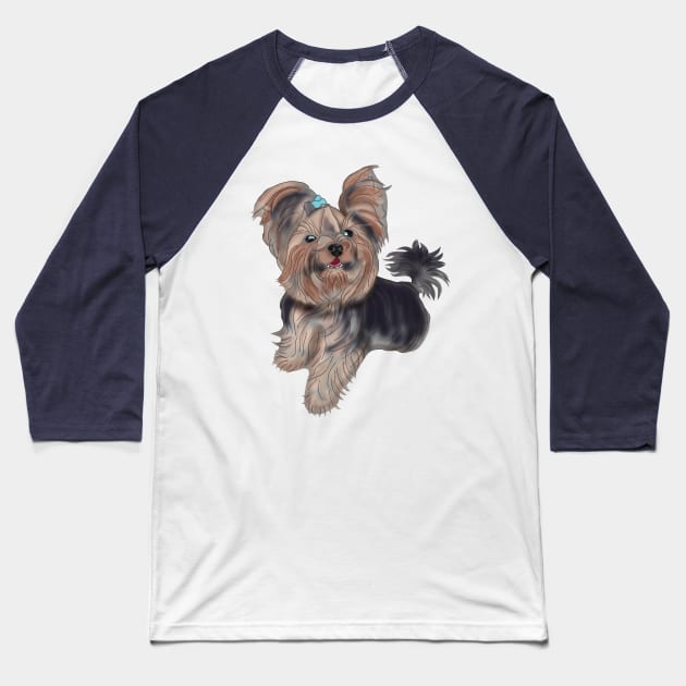 Yorkshire Terrier, cute sketch Baseball T-Shirt by KateQR